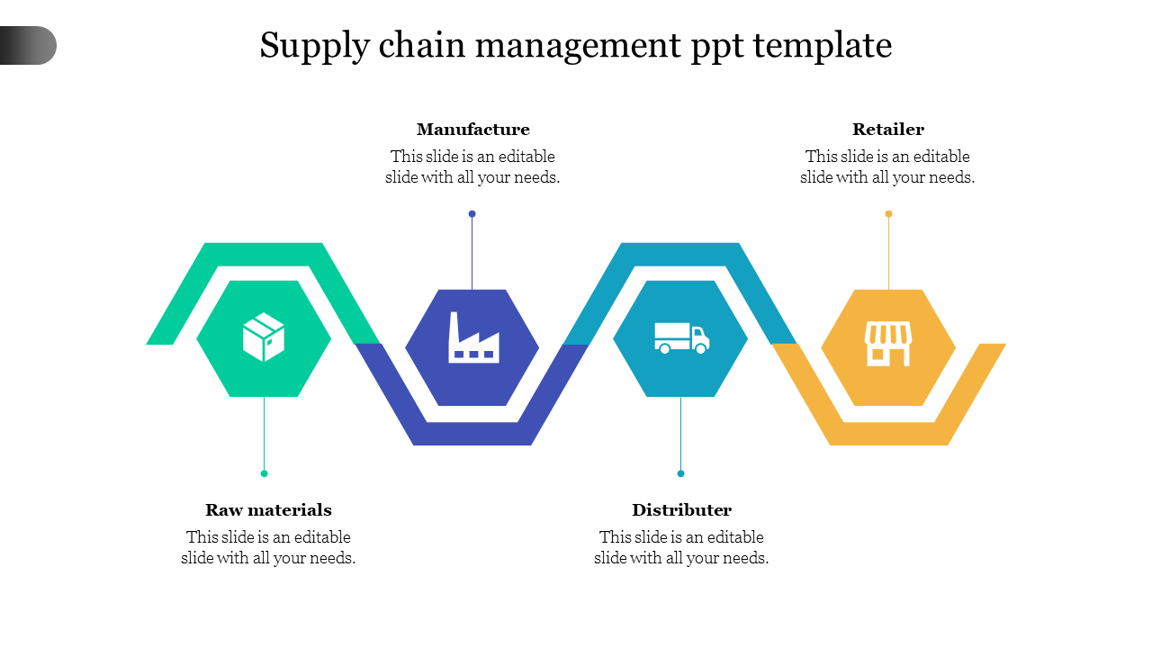 Free - Incredible Supply Chain Management PPT Template In Hexagon
